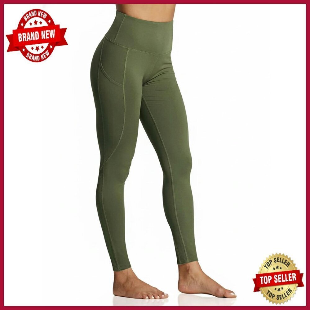 Fleece Lined Thermal Leggings with Pockets High Waisted Yoga Pants